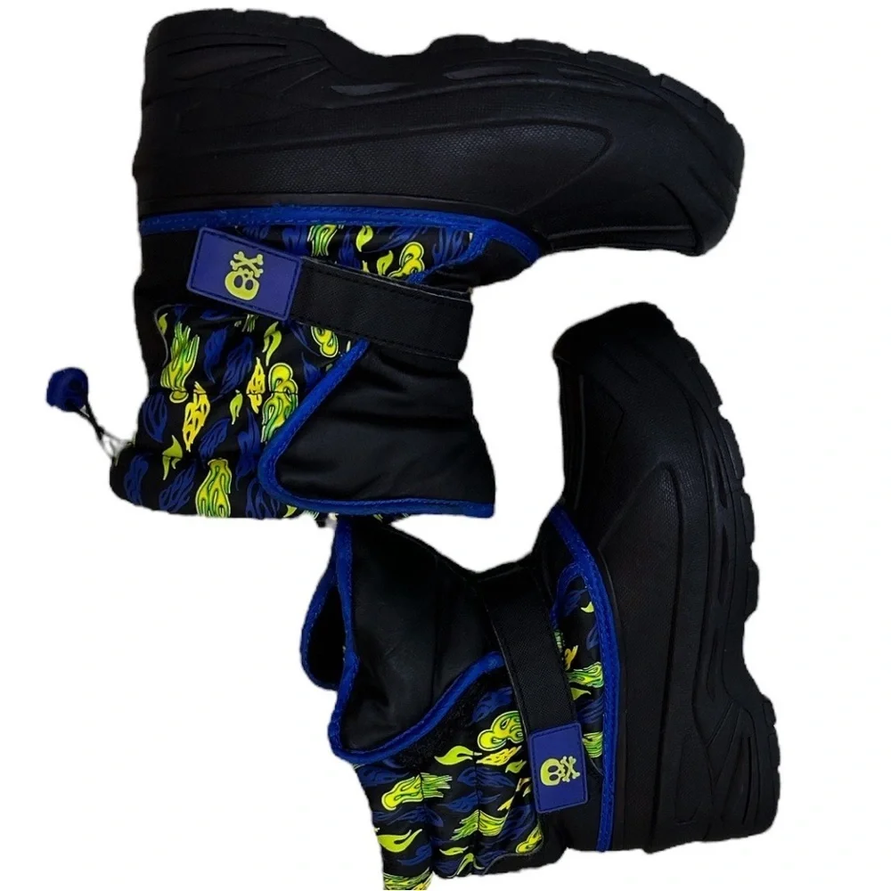 Athletech Boys' Skull Flames Snow Boots Size 4 Winter Boots